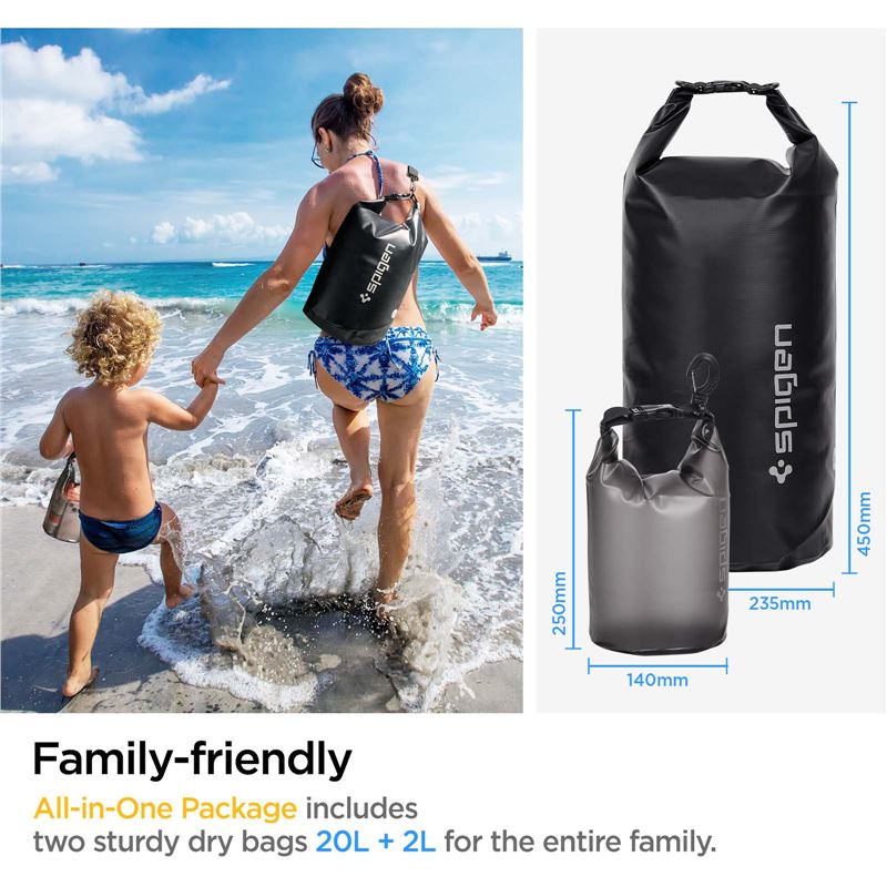 Spigen Aqua Shield WaterProof Dry Bag 20L + 2L A630, black