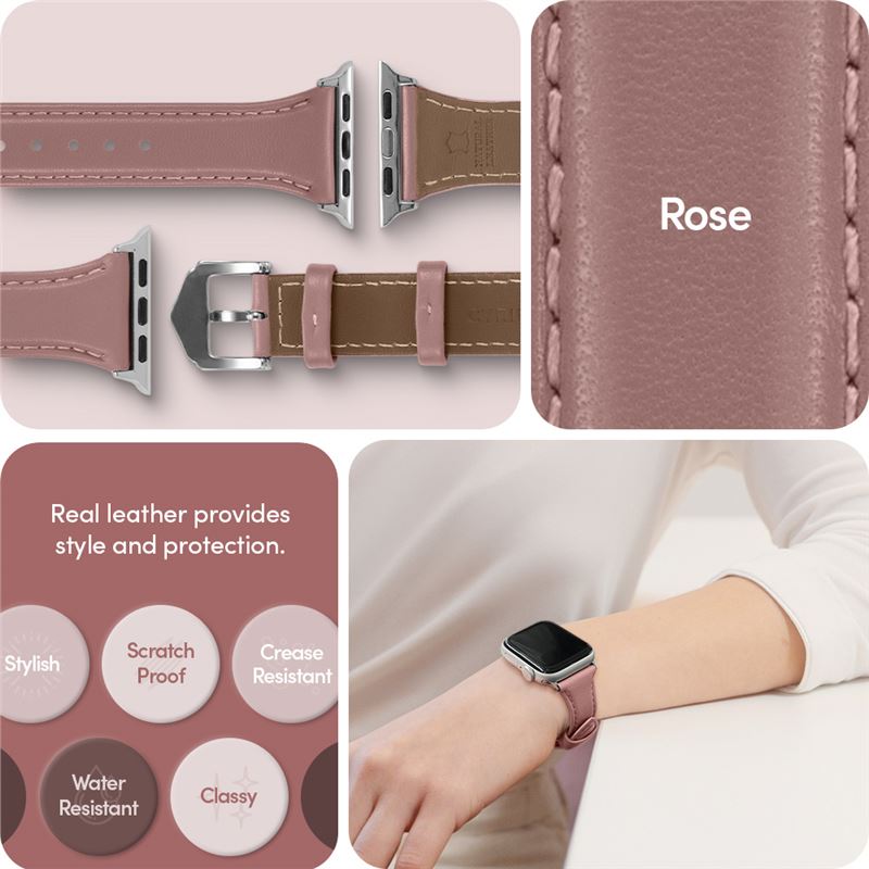 Spigen Kajuk Watch Band, ružová – Apple Watch 41mm/40mm/38mm
