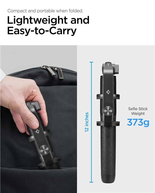 Spigen Tripod Selfie Stick, black - longer version
