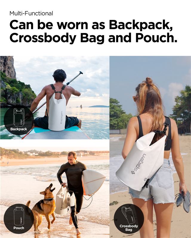 Spigen Aqua Shield Waterproof Dry Bag 20L + 2L A630, snow white