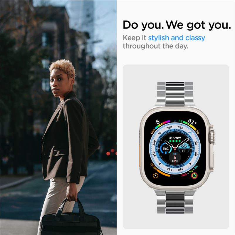 Spigen Modern Fit 316L Band, silver - Apple Watch 49mm/46mm/45mm/44mm/42mm