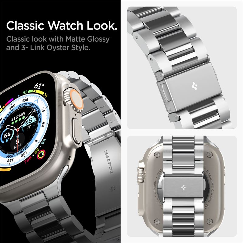 Spigen Modern Fit 316L Band, silver - Apple Watch 49mm/46mm/45mm/44mm/42mm