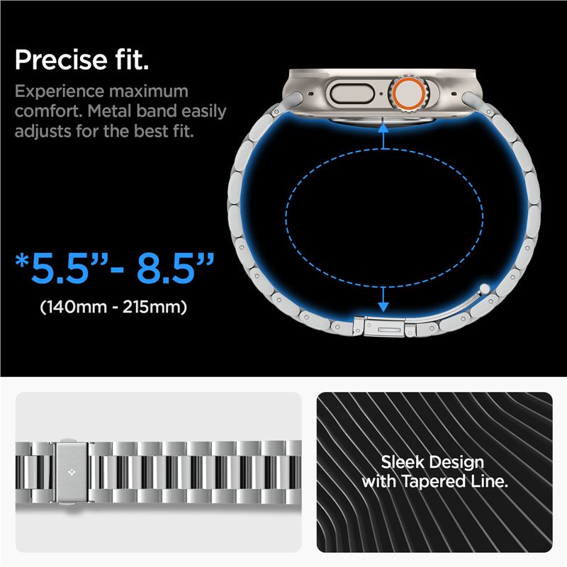 Spigen Modern Fit 316L Band, silver - Apple Watch 49mm/46mm/45mm/44mm/42mm
