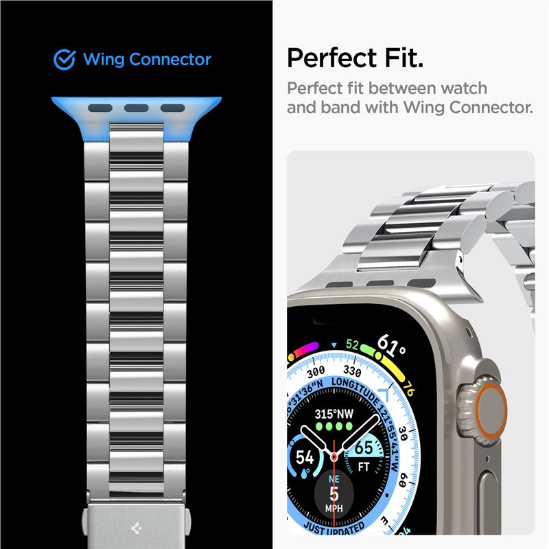 Spigen Modern Fit 316L Band, silver - Apple Watch 49mm/46mm/45mm/44mm/42mm