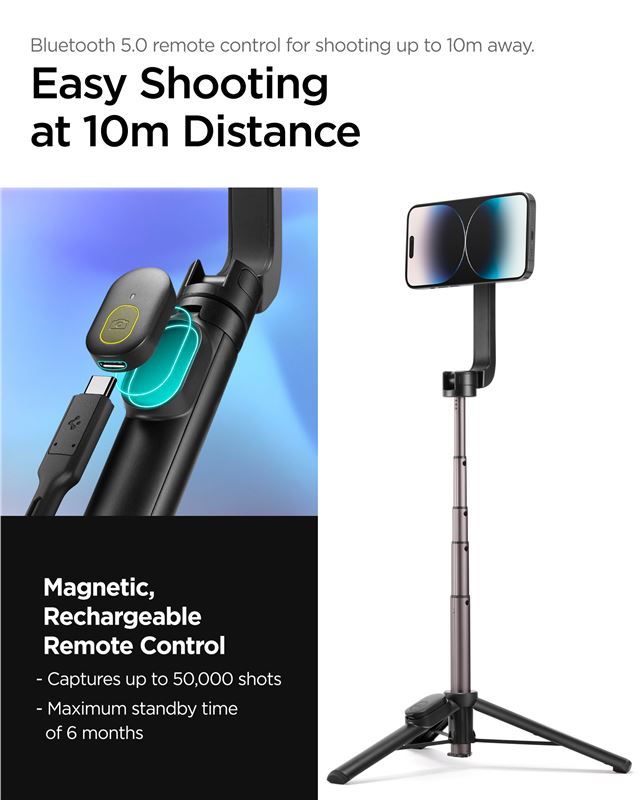 Spigen MagSafe Tripod Selfie Stick, black