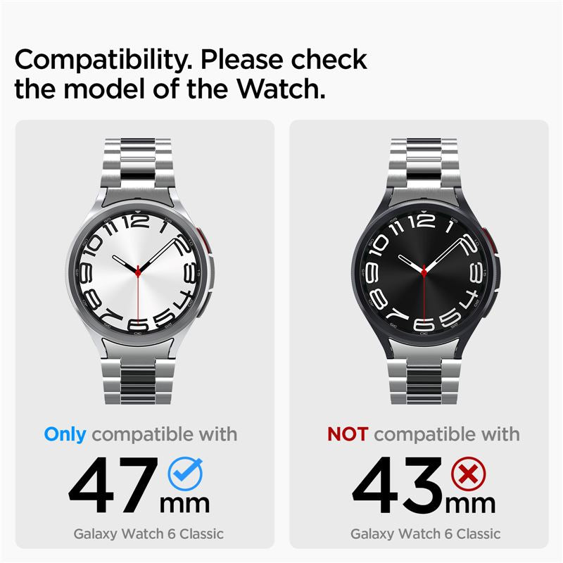 Spigen Modern Fit 316L Band, silver - Samsung Galaxy Watch6 Classic 47mm
