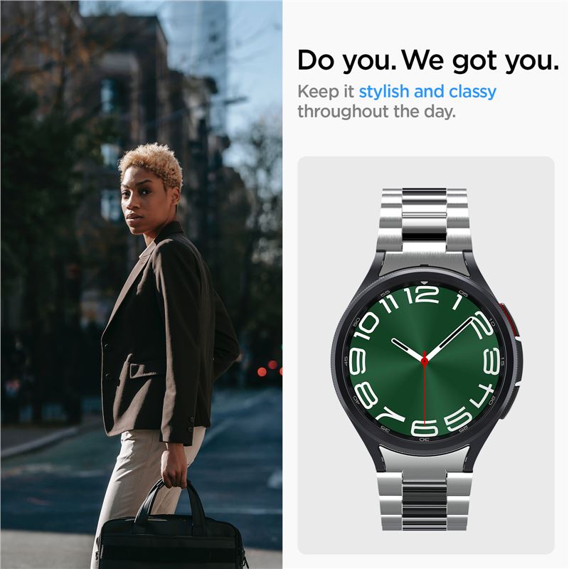Spigen Modern Fit 316L Band, silver - Samsung Galaxy Watch6 Classic 47mm