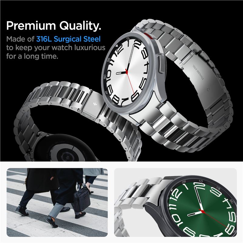 Spigen Modern Fit 316L Band, silver - Samsung Galaxy Watch6 Classic 47mm