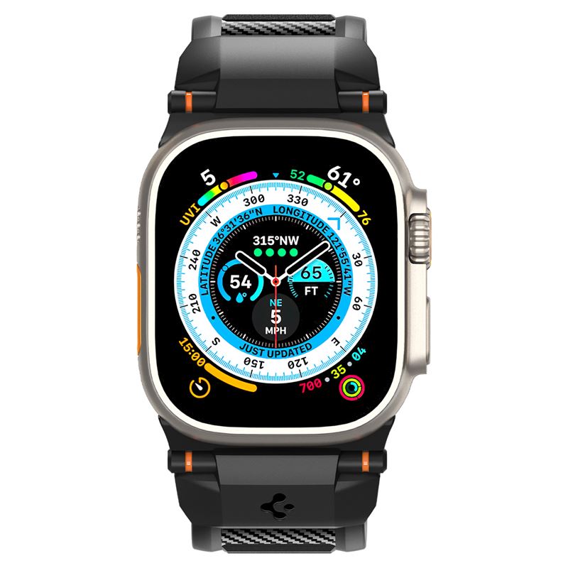Spigen Rugged Ultra Band, matte black - Apple Watch 49mm/46mm/45mm/44mm/42mm