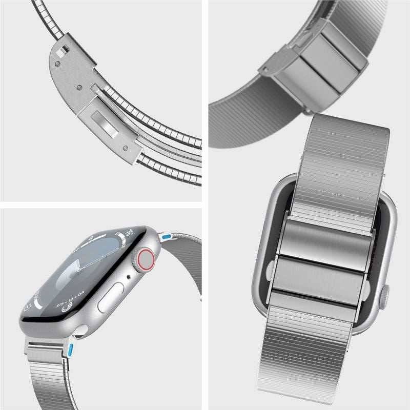 Spigen Sleek Link, strieborný - Apple Watch 49mm/46mm/45mm/44mm/42mm