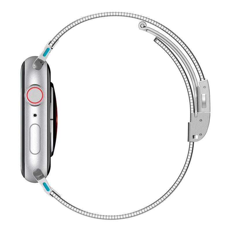 Spigen Sleek Link, strieborný - Apple Watch 49mm/46mm/45mm/44mm/42mm