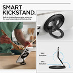 Spigen O-Mag Magnetic Phone Holder with Adjustable Stand, black