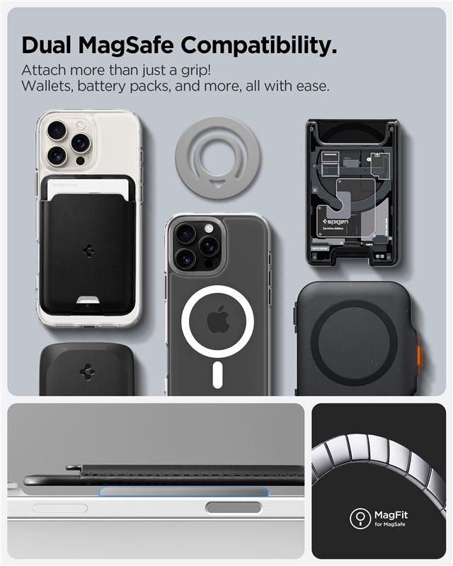 Spigen Dual Pop MagSafe Phone Holder, grey