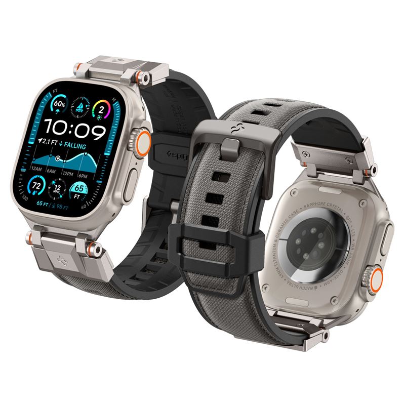 Unibody strap made from metal connectors, TPU, and nylon for added durability