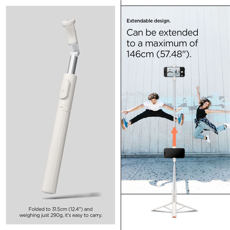 Spigen Tripod Selfie Stick MagSafe Auto-Open, dune beige