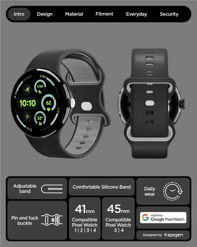 Spigen Nano Pop Band, black sesame - Google Pixel Watch 5/4/3/2/1 41mm