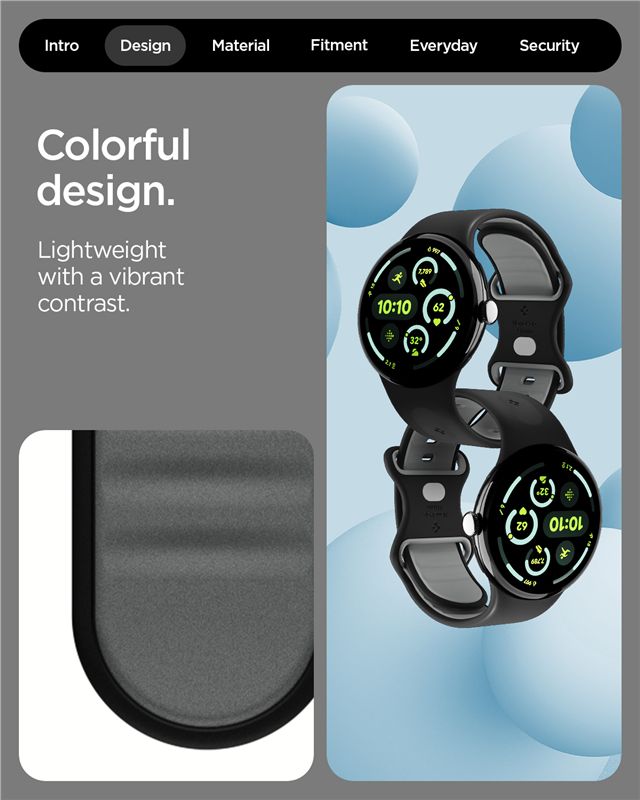 Spigen Nano Pop Band, black sesame - Google Pixel Watch 5/4/3/2/1 41mm
