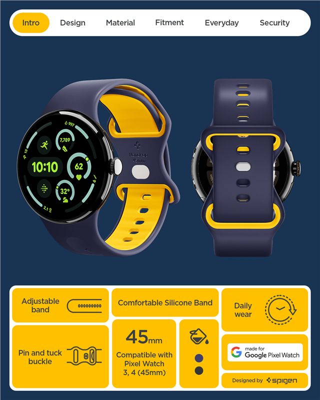 Spigen Nano Pop Band, blueberry navy – Google Pixel Watch 5/4/3 45 mm