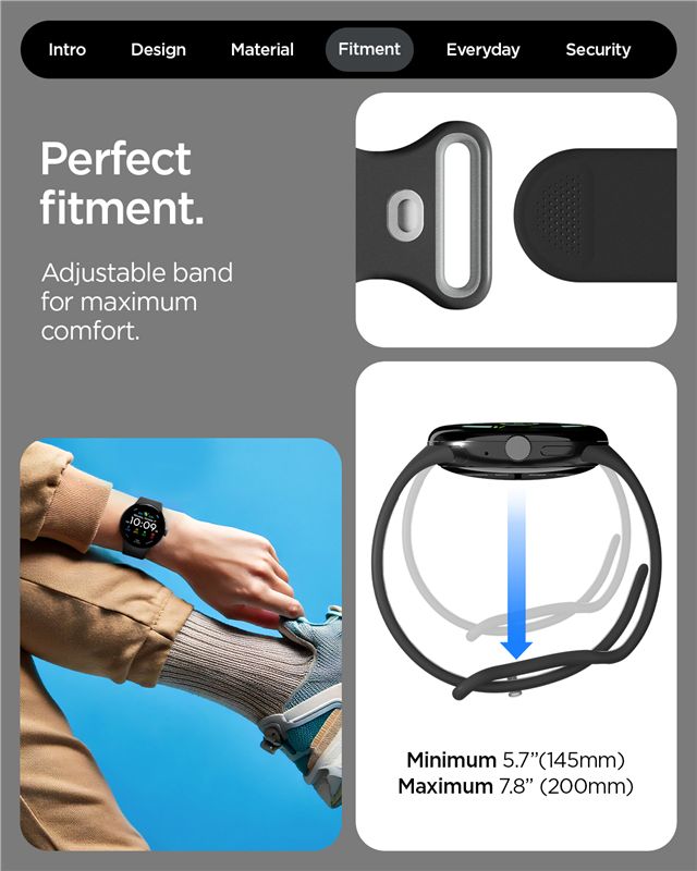 Spigen Nano Pop Band, black sesame - Google Pixel Watch 5/4/3 45mm