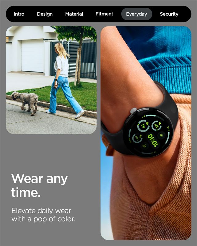 Spigen Nano Pop Band, black sesame - Google Pixel Watch 5/4/3 45mm
