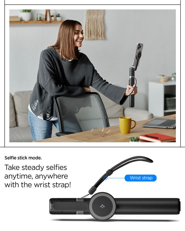 Spigen Selfie Stick MagSafe+ Tripod, black