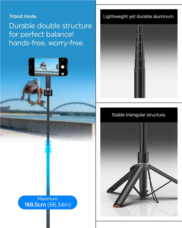 Spigen Selfie Stick MagSafe+ Tripod, black