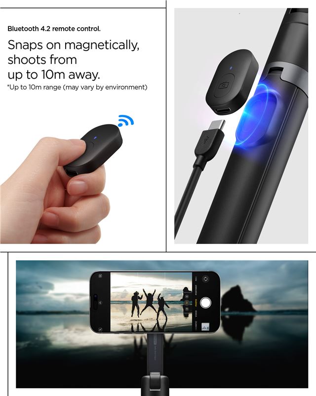 Spigen Selfie Stick MagSafe+ Tripod, black