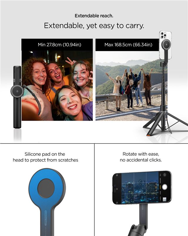 Spigen Selfie Stick MagSafe+ Tripod, black