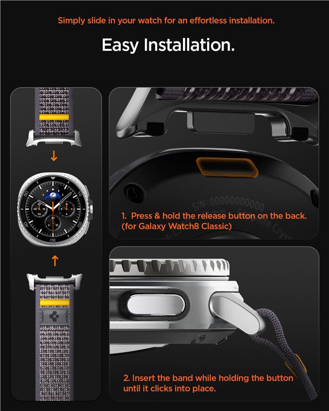 Spigen Athlex Air Band, active gray - Samsung Galaxy Watch 9/8 46mm/44mm/40mm