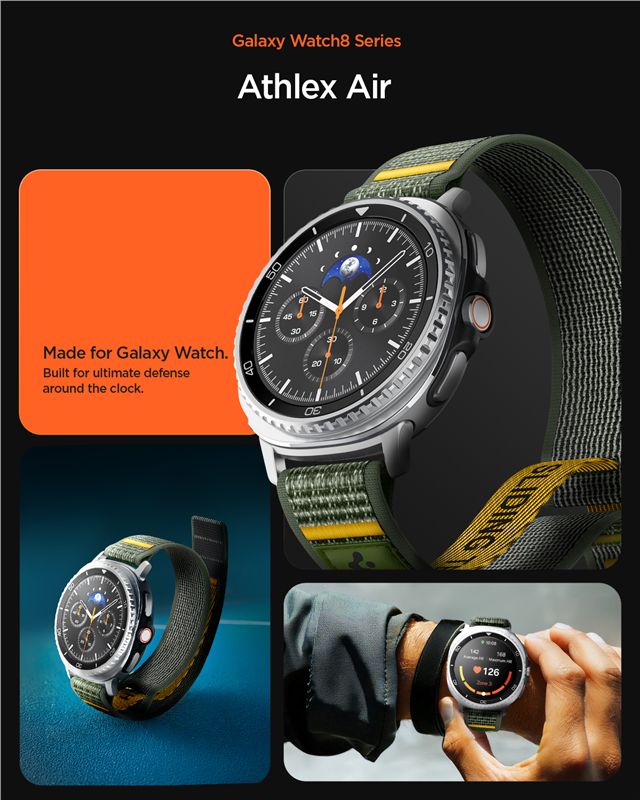 Spigen Athlex Air Band, active green - Samsung Galaxy Watch 9/8 46mm/44mm/40mm