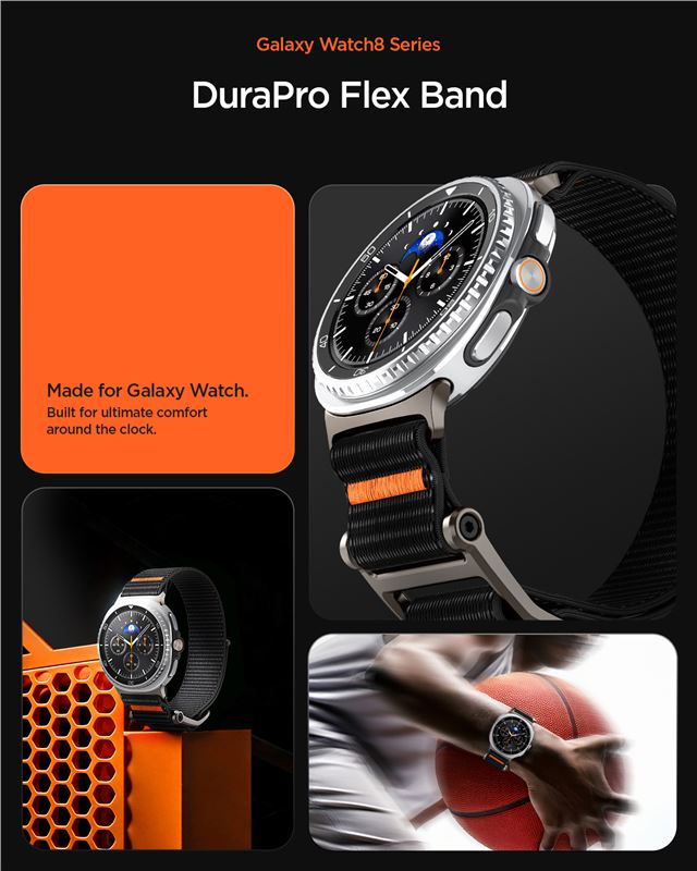 Spigen DuraPro Flex, black - Samsung Galaxy Watch 9/8 46mm/44mm/40mm
