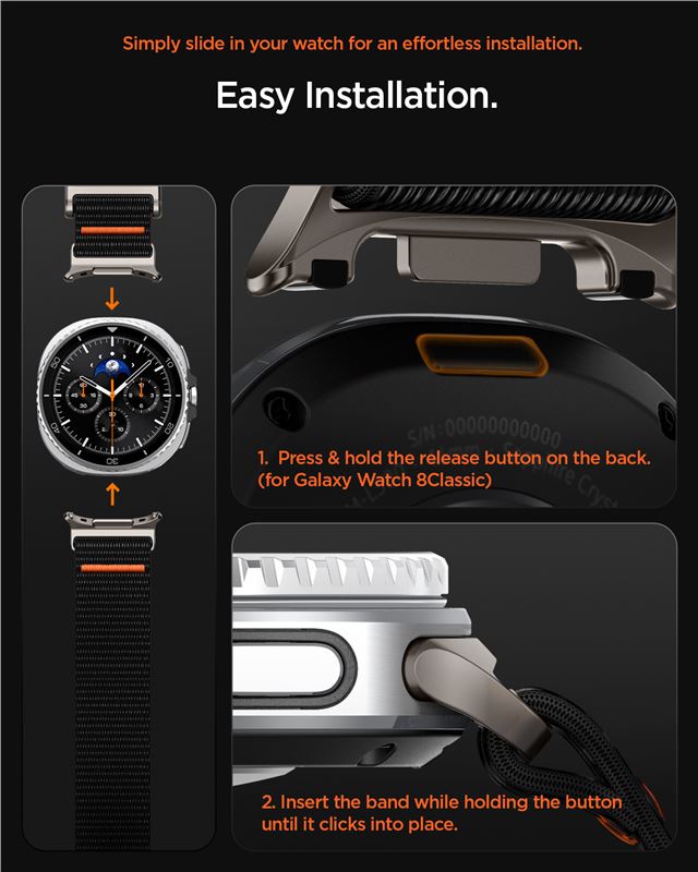 Spigen DuraPro Flex, black - Samsung Galaxy Watch 9/8 46mm/44mm/40mm