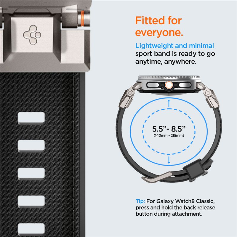 Spigen DuraPro Armor, black - Samsung Galaxy Watch 9/8 46mm/44mm/40mm