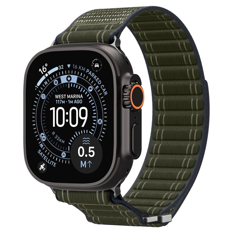 Spigen Fabric Band (hook-and-loop), green - Apple Watch 49mm/46mm/45mm/44mm