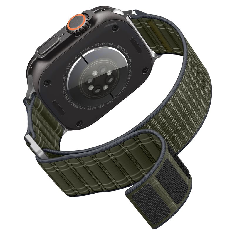 Spigen Fabric Band (hook-and-loop), green - Apple Watch 49mm/46mm/45mm/44mm