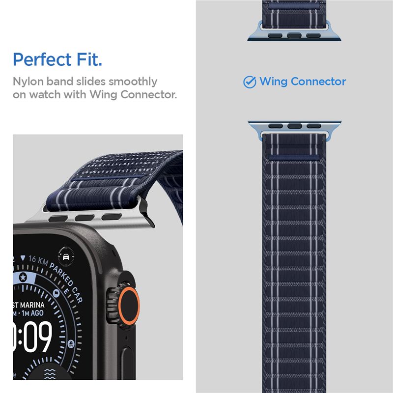 Spigen Fabric Band (hook-and-loop), navy - Apple Watch 49mm/46mm/45mm/44mm