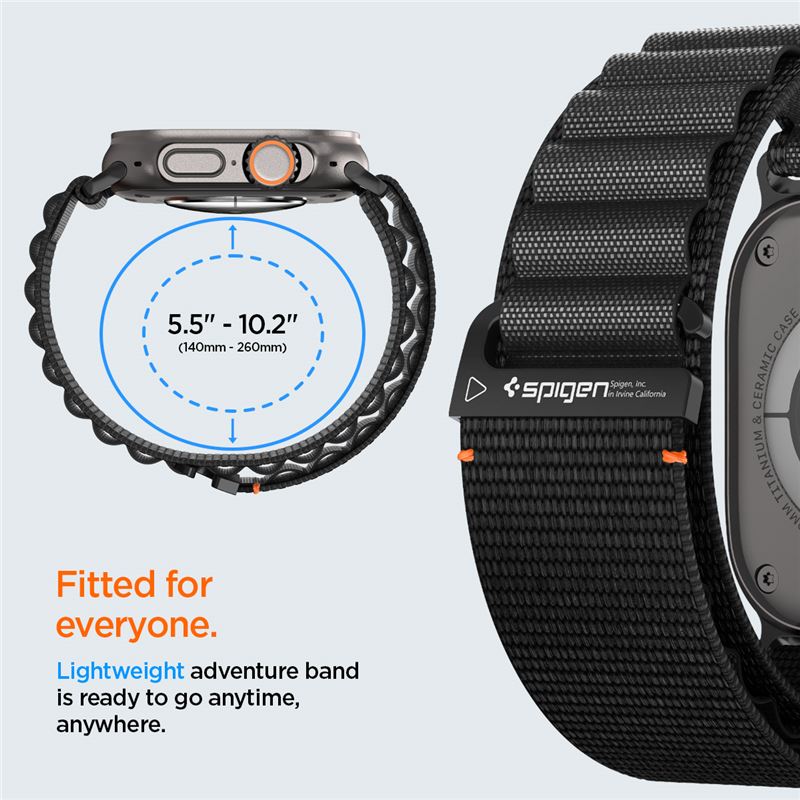 Spigen Fabric Band (hook), black - Apple Watch 49mm/46mm/45mm/44mm