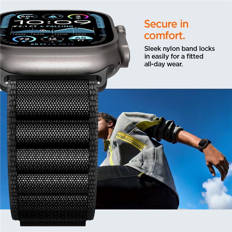 Spigen Fabric Band (hook), black - Apple Watch 49mm/46mm/45mm/44mm