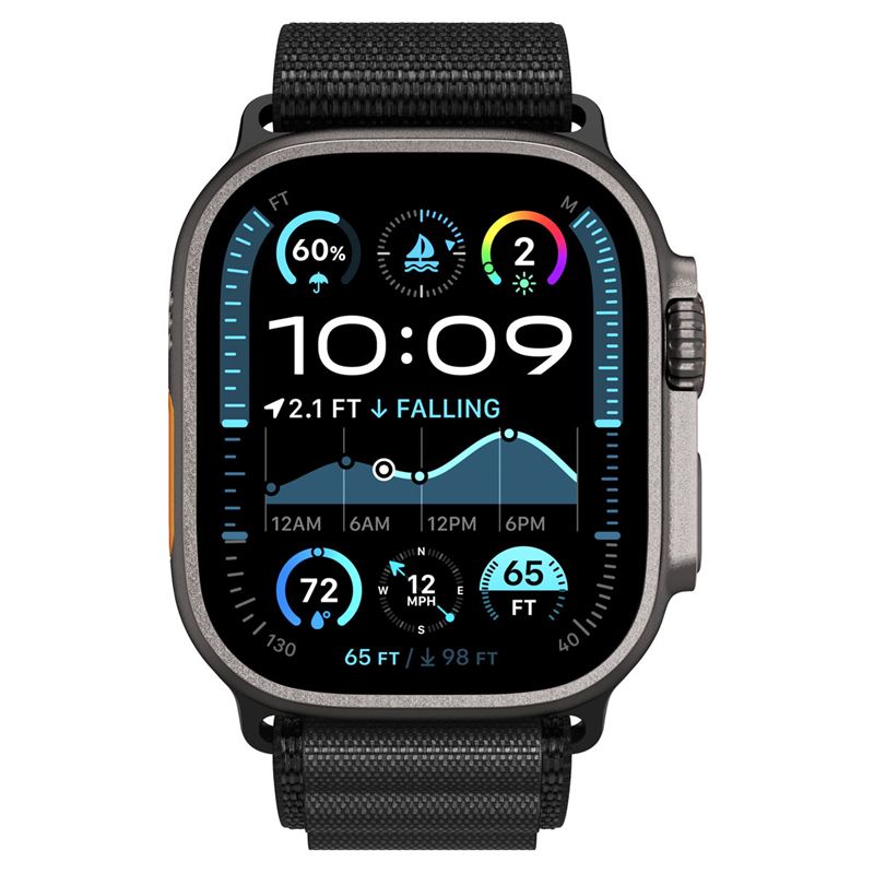 Spigen Fabric Band (hook), black - Apple Watch 49mm/46mm/45mm/44mm