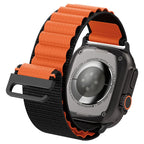 Spigen Fabric Band (háčik), čierno-oranžový - Apple Watch 49mm/46mm/45mm/44mm