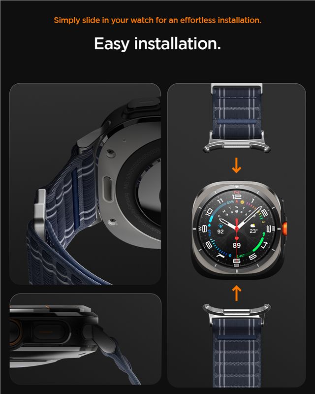 Spigen Fabric Band (suchý zips), čierny - Samsung Galaxy Watch Ultra 2/Ultra 47mm