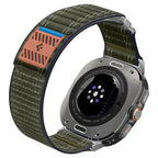 Spigen Fabric Band (suchý zips), zelený – Samsung Galaxy Watch Ultra 2/Ultra 47 mm