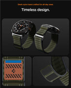 Spigen Fabric Band (suchý zips), zelený – Samsung Galaxy Watch Ultra 2/Ultra 47 mm