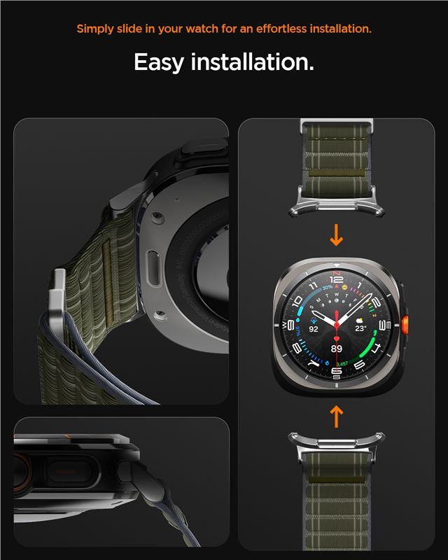 Spigen Fabric Band (suchý zips), zelený – Samsung Galaxy Watch Ultra 2/Ultra 47 mm