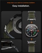 Spigen Fabric Band (suchý zips), zelený – Samsung Galaxy Watch Ultra 2/Ultra 47 mm