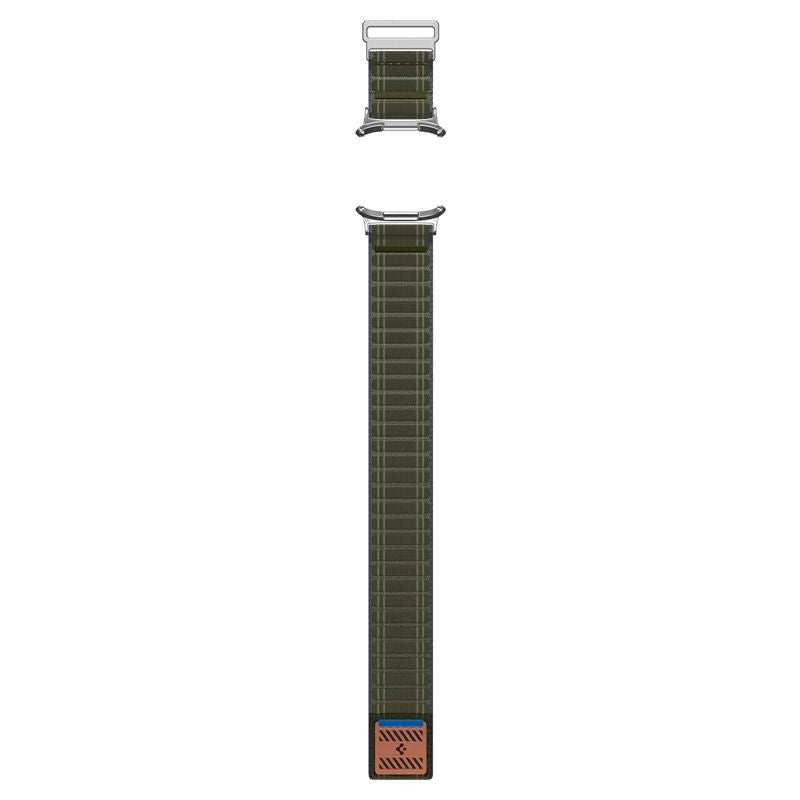 Spigen Fabric Band (suchý zips), zelený – Samsung Galaxy Watch Ultra 2/Ultra 47 mm