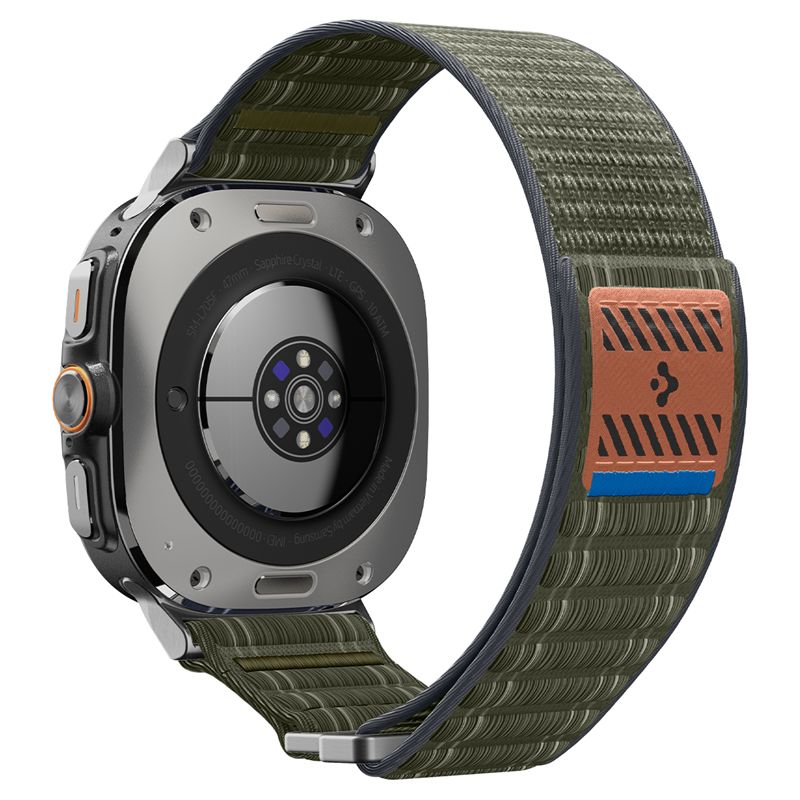 Spigen Fabric Band (suchý zips), zelený – Samsung Galaxy Watch Ultra 2/Ultra 47 mm