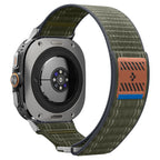 Spigen Fabric Band (suchý zips), zelený – Samsung Galaxy Watch Ultra 2/Ultra 47 mm