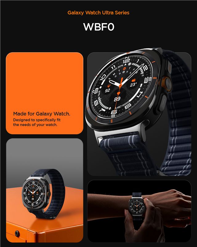 Spigen Fabric Band (hook-and-loop), navy - Samsung Galaxy Watch Ultra 2/Ultra 47mm
