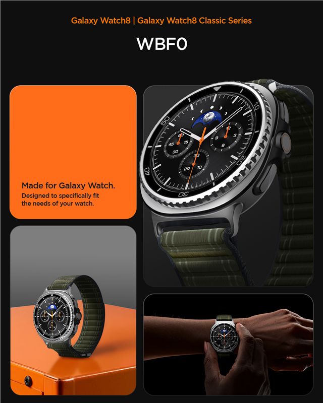 Spigen Fabric Band (hook-and-loop), green - Samsung Galaxy Watch 9/8 46mm/44mm/40mm